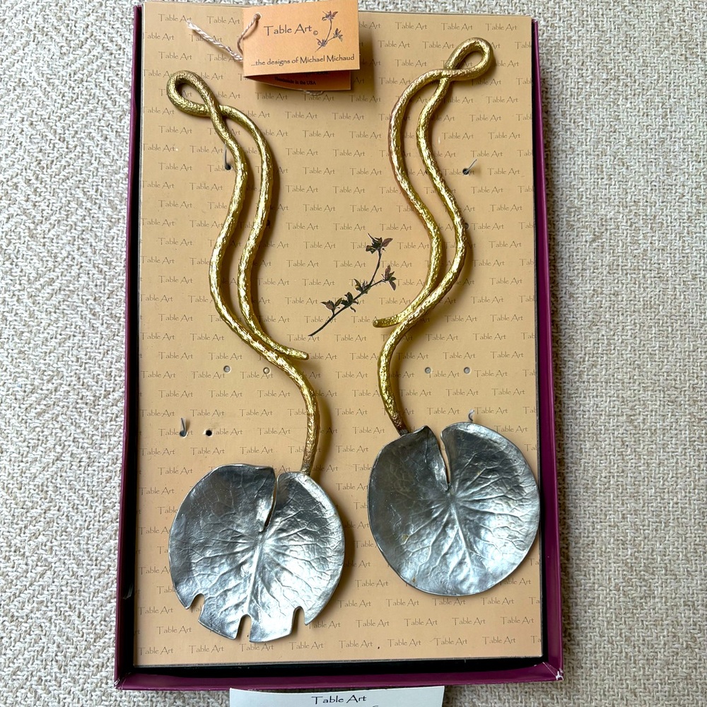 Michael Michaud, artist Table Art waterlily salad set. NIB❣️